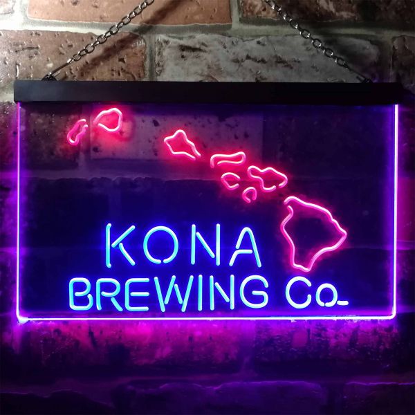 Kona Brewing Co. Map Dual LED Neon Light Sign